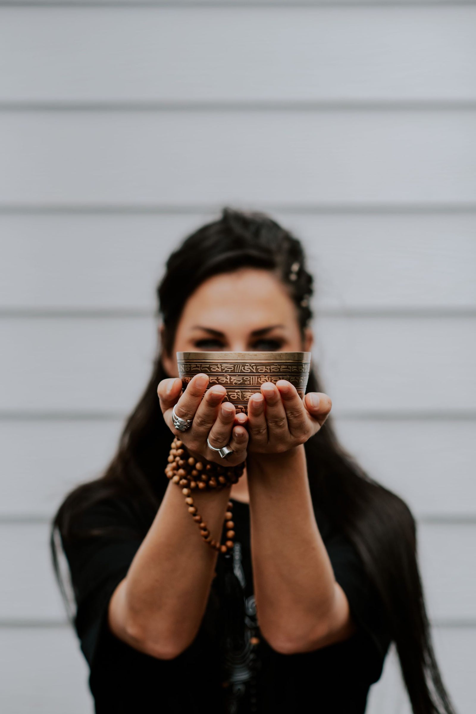 TIBETAN MANTRA CARVED SINGING BOWLS
