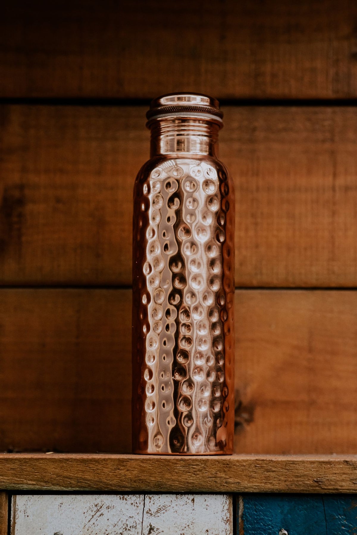 Copper Water Bottle - Hammered Finish - 1 Litre - Zen Warrior Shop