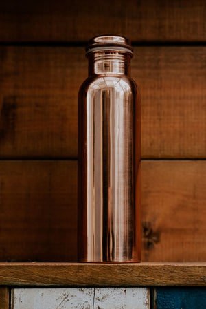 Copper Water Bottle - Smooth Finish - 1 Litre - Zen Warrior Shop